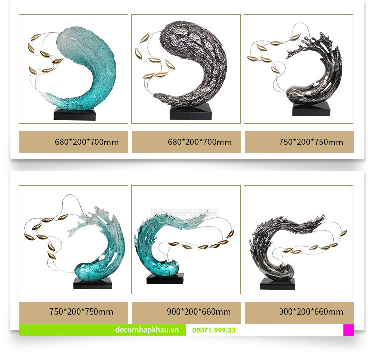 Đồ decor sóng biển trang trí nội thất XDC 0010 8